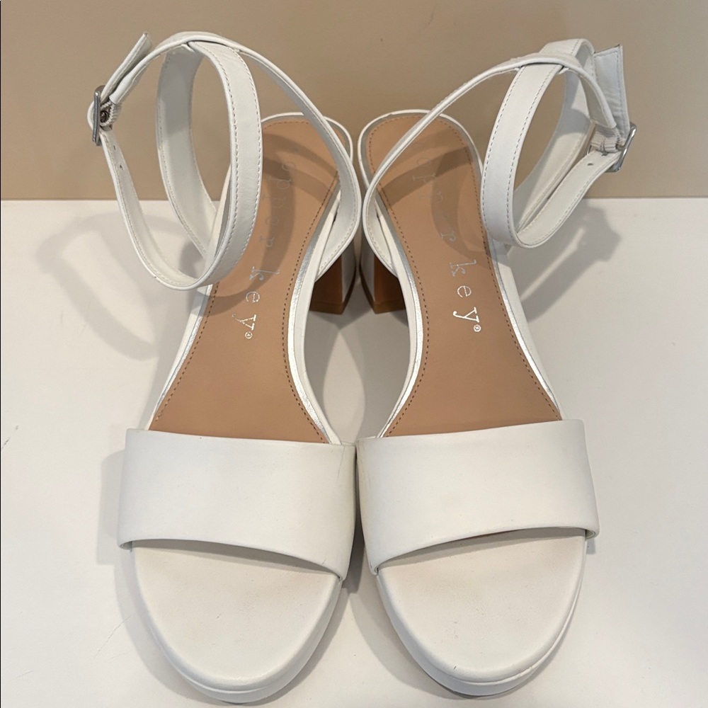 Copper Key White Block Heel Sandals - Picture 4 of 4